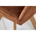 Modern&aacute; dizajnov&aacute; otočn&aacute; jed&aacute;lensk&aacute; stolička Caballet s opierkami na ruky s hned&yacute;m zamatov&yacute;m poťahom a bukov&yacute;mi nohami 62 cm