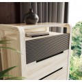 Luxusn&aacute; modern&aacute; obdĺžnikov&aacute; komoda Berna s piatimi z&aacute;suvkami a mramorovou doskou s vr&uacute;bkovan&yacute;m povrchom 122 cm