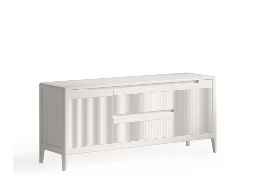 Luxusn&yacute; art deco mas&iacute;vny obdĺžnikov&yacute; TV stol&iacute;k Tallin s dvomi vr&uacute;bkovan&yacute;mi dvierkami a dvomi z&aacute;suvkami 150 cm