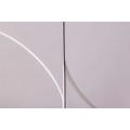 Art deco obdĺžnikov&yacute; &scaron;tvordverov&yacute; biely pr&iacute;born&iacute;k Savonia s 3D reli&eacute;fom a mramorovou bielou doskou 180 cm