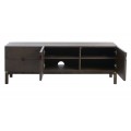 Art deco dvojdverov&yacute; obdĺžnikov&yacute; hned&yacute; TV stol&iacute;k Linia s dvomi z&aacute;suvkami s valcov&yacute;mi nožičkami 160 cm