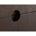 Art deco dvojdverov&yacute; obdĺžnikov&yacute; hned&yacute; TV stol&iacute;k Linia s dvomi z&aacute;suvkami s valcov&yacute;mi nožičkami 160 cm