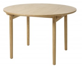 Luxusn&yacute; &scaron;kandin&aacute;vsky okr&uacute;hly rozkladac&iacute; jed&aacute;lensk&yacute; st&ocirc;l Roskilde z dubov&eacute;ho dreva v svetlej hnedej farbe 120-210 cm