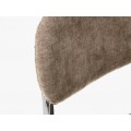 Modern&aacute; retro jed&aacute;lensk&aacute; stolička Kromo s lesklou konzolovou chr&oacute;movou kon&scaron;trukciou a hnedosiv&yacute;m taupe poťahom 48 cm