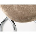 Modern&aacute; retro jed&aacute;lensk&aacute; stolička Kromo s lesklou konzolovou chr&oacute;movou kon&scaron;trukciou a hnedosiv&yacute;m taupe poťahom 48 cm