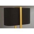 Modern&aacute; glamour stojaca lampa Ambient so zlat&yacute;m kovov&yacute;m r&aacute;mom s čiernym textiln&yacute;m tienidlom a obdĺžnikov&yacute;m podstavcom  160 cm