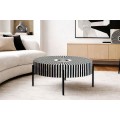 Dizajnov&yacute; art deco okr&uacute;hly konferenčn&yacute; stol&iacute;k Celia s intarziou so vzorom slnečn&yacute;ch l&uacute;čov v čiernej a bielej farbe 64 cm