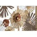 Dizajnov&yacute; glamour zlat&yacute; konzolov&yacute; stol&iacute;k Floral s obdĺžnikovou zrkadlovou doskou a kovovou podstavou s flor&aacute;lnym zdoben&iacute;m 114 cm