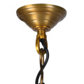 Luxusn&yacute; vintage luster Boros s okr&uacute;hlym sklenen&yacute;m tienidlom a kovovou kon&scaron;trukciou v starožitnej zlatej farbe 70 cm