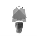 Glamour stoln&aacute; lampa Caillou s dizajnom okruhliakov v bielej farbe so zlat&yacute;m detailom s polohovateľn&yacute;m tienidlom 45 cm