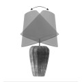 Art deco modern&aacute; stoln&aacute; lampa Caillou s podstavou s dizajnom okruhliakov v čiernej farbe so strieborn&yacute;m detailom 45 cm