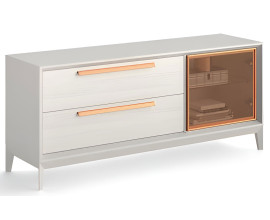 Luxusn&yacute; mas&iacute;vny TV stol&iacute;k Estoril so z&aacute;suvkami a dvierkami 154cm