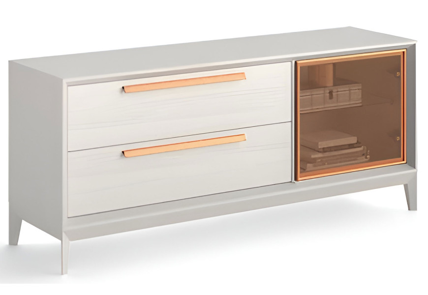 Luxusn&yacute; mas&iacute;vny TV stol&iacute;k Estoril so z&aacute;suvkami a dvierkami 154cm