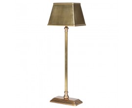 Dizajnov&aacute; starožitn&aacute; mosadzn&aacute; lampa v matnej zlatej farbe s obdĺžnikovou podstavou