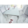Luxusn&yacute; jed&aacute;lensk&yacute; st&ocirc;l Modern Barock 200cm strieborn&aacute;/biela