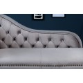 Luxusn&aacute; zamatov&aacute; leňo&scaron;ka Chesterfield &scaron;ed&aacute;/strieborn&aacute;