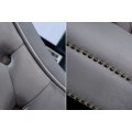 Luxusn&aacute; zamatov&aacute; leňo&scaron;ka Chesterfield &scaron;ed&aacute;/strieborn&aacute;