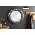 Art-deco kruhov&eacute; n&aacute;stenn&eacute; zrkadlo Riverstone v striebornej farbe 82cm