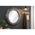 Art-deco kruhov&eacute; n&aacute;stenn&eacute; zrkadlo Riverstone v striebornej farbe 82cm