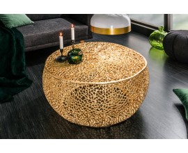 Okr&uacute;hly kovov&yacute; konferenčn&yacute; stol&iacute;k Hoja zlat&yacute; 80cm