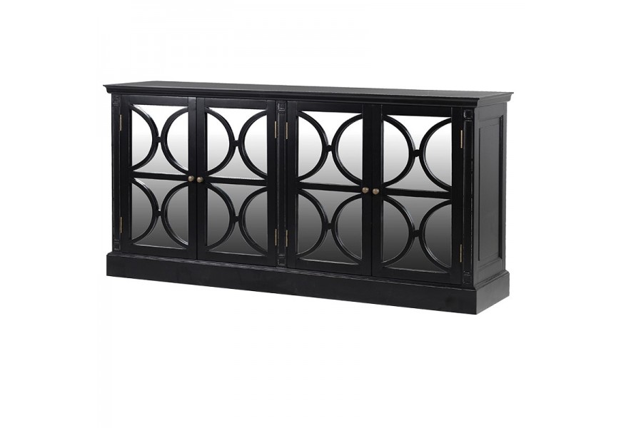 Art-deco luxusn&yacute; pr&iacute;born&iacute;k Delrico čierna so &scaron;tyrmi dvierkami 189 cm