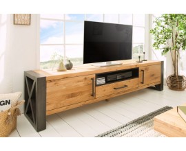 Industri&aacute;lny &scaron;t&yacute;lov&yacute; TV stol&iacute;k Adin z mas&iacute;vu 200cm