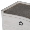 Provens&aacute;lsky nočn&yacute; stol&iacute;k Celene II z dreva v bielych odtieňoch a s troma z&aacute;suvkami 55cm