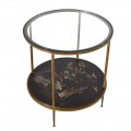 Dizajnov&yacute; okr&uacute;hly pr&iacute;ručn&yacute; stol&iacute;k Gold Leaf 60cm