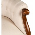 Koloni&aacute;lne Grandfather kreslo M-VINTAGE z mas&iacute;vu s b&eacute;žov&yacute;m čal&uacute;nen&iacute;m 107cm