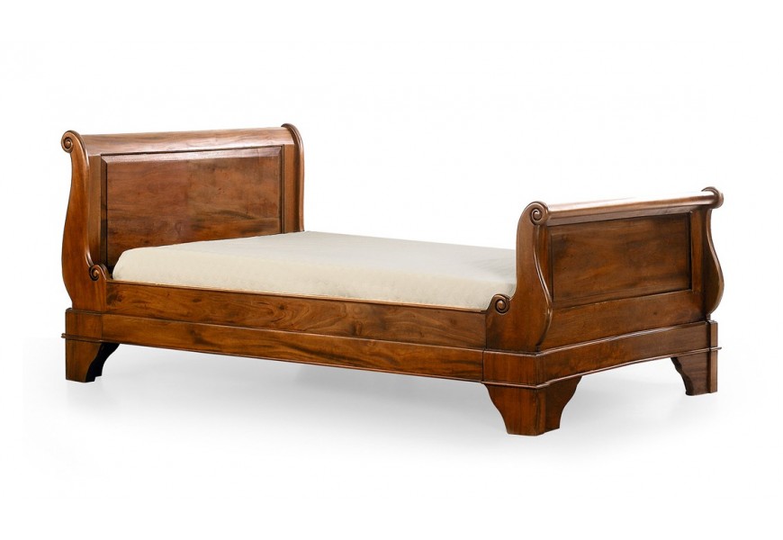 Koloni&aacute;lna luxusn&aacute; posteľ M-VINTAGE z mas&iacute;vneho dreva s vyrez&aacute;van&iacute;m 105cm