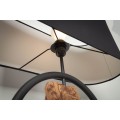 Modern&aacute; čierna stoln&aacute; lampa Elements s dreven&yacute;mi prvkami 58cm