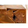 Vidiecky mas&iacute;vny konferenčn&yacute; stol&iacute;k Vezelay z teakov&eacute;ho dreva hnedej farby 90cm