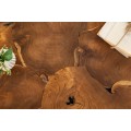 Vidiecky mas&iacute;vny konferenčn&yacute; stol&iacute;k Vezelay z teakov&eacute;ho dreva hnedej farby 90cm