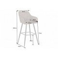Modern&aacute; barov&aacute; stolička Vittel z mikrovl&aacute;kna sivohnedej farby s čiernymi kovov&yacute;mi nohami 102cm
