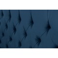 Chesterfield manželsk&aacute; posteľ Kreon v modrom zamatovom poťahu na matrac 180x200cm