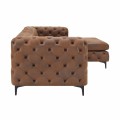 Chesterfield rohov&aacute; sedačka Modern Barock v antickej hnedej farbe na nožičk&aacute;ch 275