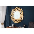 Art-deco nadčasov&eacute; okr&uacute;hle n&aacute;stenn&eacute; zrkadlo Papillon v r&aacute;me zlatej farby 78cm