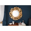 Art-deco nadčasov&eacute; okr&uacute;hle n&aacute;stenn&eacute; zrkadlo Papillon v r&aacute;me zlatej farby 78cm