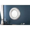 Orient&aacute;lne kruhov&eacute; z&aacute;vesn&eacute; zrkadlo Solei s hrub&yacute;m strieborn&yacute;m r&aacute;mom 60cm
