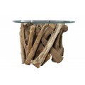 Mas&iacute;vny dizajnov&yacute; konferenčn&yacute; stol&iacute;k Wild so sklenenou povrchovou doskou 60cm