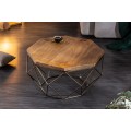 Art-deco jedinečn&yacute; konferenčn&yacute; stol&iacute;k Adamantino s drevenou doskou a kovovou kon&scaron;trukciou v tvare diamantu 69cm