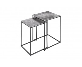 Modern&yacute; siv&yacute; set pr&iacute;ručn&yacute;ch stol&iacute;kov Elements so &scaron;tvorcovou doskou a čiernou kon&scaron;trukciou z kovu 40cm