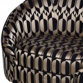 Art-deco luxusn&eacute; kreslo Glamoure II s kontrastn&yacute;m vzorovan&yacute;m poťahom na kovov&yacute;ch nožičk&aacute;ch 77cm