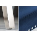 Z&aacute;mock&aacute; chesterfield stolička Eleanor v modrej farbe zo zamatu 97cm