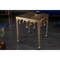 Art-deco pr&iacute;ručn&yacute; stol&iacute;k Liquid Line zlatej farby z kovu 50cm