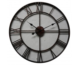 Retro nástenné kruhové hodiny Edon z kovu bronzovej farby 70cm