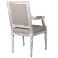Rustik&aacute;lna jed&aacute;lensk&aacute; stolička Wiltshire v off-white odtieni s ručne maľovan&yacute;m operadlom 101cm