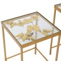 Art-deco set dvoch pr&iacute;ručn&yacute;ch stol&iacute;kov Papillon v zlatej farbe s mot&yacute;l&iacute;m vzorom 
