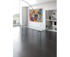 Dizajnov&yacute; sklenen&yacute; jed&aacute;lensk&yacute; st&ocirc;l Cristallere v obdĺžnikovom tvare so sklenen&yacute;mi nožičkami 160cm