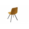 Industri&aacute;lna modern&aacute; stolička Hartlepool Mustard so zamatov&yacute;m poťahom a kovov&yacute;mi nožičkami 83cm